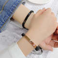 1014 Trend Bending Hand Decoration Titanium Steel Couple Bracelet(Rose Gold)