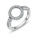 2 PCS Alloy Lucky Circle  Halo Rings, Ring Size:6(White)