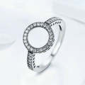 2 PCS Alloy Lucky Circle  Halo Rings, Ring Size:6(White)