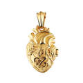 1168 Personalized Titanium Steel Cardiac Pendant Can Be Opened, Color: Gold Large Single Pendant