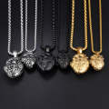 1168 Personalized Titanium Steel Cardiac Pendant Can Be Opened, Color: Gold Large Single Pendant