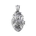 1168 Personalized Titanium Steel Cardiac Pendant Can Be Opened, Color: Steel Color Large Single P...
