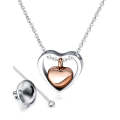 1516 Heart-shaped Titanium Steel Necklace Personalized Design Can Open, Style: Necklace+Funnel Tool