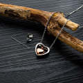 1516 Heart-shaped Titanium Steel Necklace Personalized Design Can Open, Style: Necklace+Funnel Tool