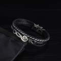 1431 Rock Hip-Hop Style Symbolic Bracelet Multi-Layer Retro Woven Leather Bracelet