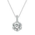 MSN007 Sterling Silver S925 White Gold Plated Zircon Moissanite Necklace