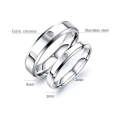 655 Inlaid  Titanium Steel Couple Ring Simple Single  Ring, Size: Women Style 5
