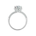 MSR017 Sterling Silver S925 White Gold Plated Moissanite Ring(No.7)