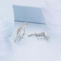 BSE669 Sterling Silver S925 White Gold Plated Zircon Snake Earrings
