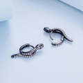 BSE669-D Sterling Silver S925 White Gold Plated Zircon Snake Earrings