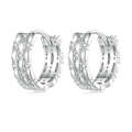 BSE786 Sterling Silver S925 Zircon Plated Platinum Earrings
