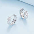 BSE786 Sterling Silver S925 Zircon Plated Platinum Earrings