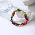 Women Boho Natural Gravel Beaded Bracelet Anklet(S2211-11 Colorful)