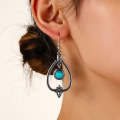 E1911-11 Turquoise Ethnic Style Earrings Temperament Simple Vintage Earrings