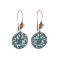 E1911-15 Turquoise Ethnic Style Earrings Temperament Simple Vintage Earrings