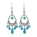 E2203-3 Turquoise Ethnic Style Earrings Temperament Simple Vintage Earrings