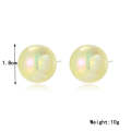 E2209-9 Yellow Symphony Round Beads Stud Earrings Jewelry
