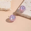 E2209-11 Purple Symphony Round Beads Stud Earrings Jewelry
