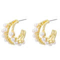 E2208-5 Three Circle C Shape Stud Earrings Jewelry