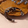 Bohemian Turquoise Natural Stone Sweater Vintage Pendant, Model: Leather Bracelet