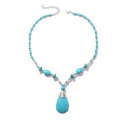 Bohemian Turquoise Natural Stone Sweater Vintage Pendant, Model: N2203-11 Large Water Droplets