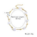 N2209-1 Twist Stick Square Pearl Ladies Temperament Necklace Collarbone Chain