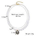 N2209-6 Oval White Flower Ladies Temperament Necklace Collarbone Chain