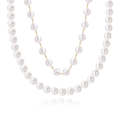 N2209-12 Double-layer Pearl Chain Ladies Temperament Necklace Collarbone Chain
