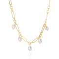 N2211-13 5 Pearls Ladies Temperament Necklace Collarbone Chain