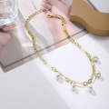 N2211-13 5 Pearls Ladies Temperament Necklace Collarbone Chain