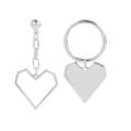 E2112-10 White K Asymmetric Love Love Silver Needle Earrings Simple Earrings