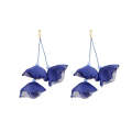 Long Exaggerated Fabric Art Handmade Petal Earrings, Color: E1908-21 Blue