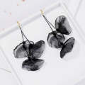 Long Exaggerated Fabric Art Handmade Petal Earrings, Color: E1908-25 Black