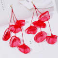 Long Exaggerated Fabric Art Handmade Petal Earrings, Color: E1908-28 Red