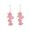 Long Exaggerated Fabric Art Handmade Petal Earrings, Color: E1908-31 Pink