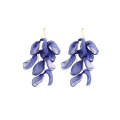 Long Exaggerated Fabric Art Handmade Petal Earrings, Color: E1908-36 Blue