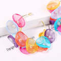 Long Exaggerated Fabric Art Handmade Petal Earrings, Color: E1910-6 Colorful