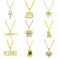 N2106-14 Queen Exaggerated Hip Hop Style Necklace Collarbone Chains