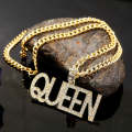 N2106-14 Queen Exaggerated Hip Hop Style Necklace Collarbone Chains