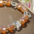 S2204-6 Orange+Butterfly Crystal Beaded Bracelet Ladies Natural Crystal Bracelet