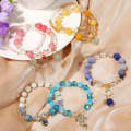 S2204-6 Orange+Butterfly Crystal Beaded Bracelet Ladies Natural Crystal Bracelet