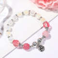 S2203-1 Pink+Rose Crystal Beaded Bracelet Ladies Natural Crystal Bracelet