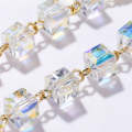 E2204-2 Square Crystal Natural Crystal Handmade Earrings Zircon Long Earrings