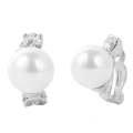 0401 Short Silver Baroque Earrings Pearl Ear Clip Women Without Ear Piercing