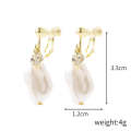 E2109-10 Leaf Model Baroque Earrings Pearl Ear Clip Women Without Ear Piercing
