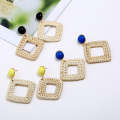 E2002-2 Black Frame Bamboo Vine Handmade Woven Earrings Bosomia Style Earrings