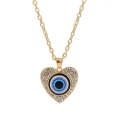 Angel Eyes Pendant Layered Necklace, Model: N2106-9 Love Hot Drill Blue Eyes