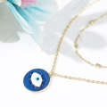 Angel Eyes Pendant Layered Necklace, Model: N2106-8 Blue Bottom Blue Eye Double-Layer Chain