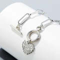 Angel Eyes Pendant Layered Necklace, Model: N2106-20 Silver Love Eyes