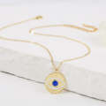 Angel Eyes Pendant Layered Necklace, Model: N2107-20 Blue Eyesad